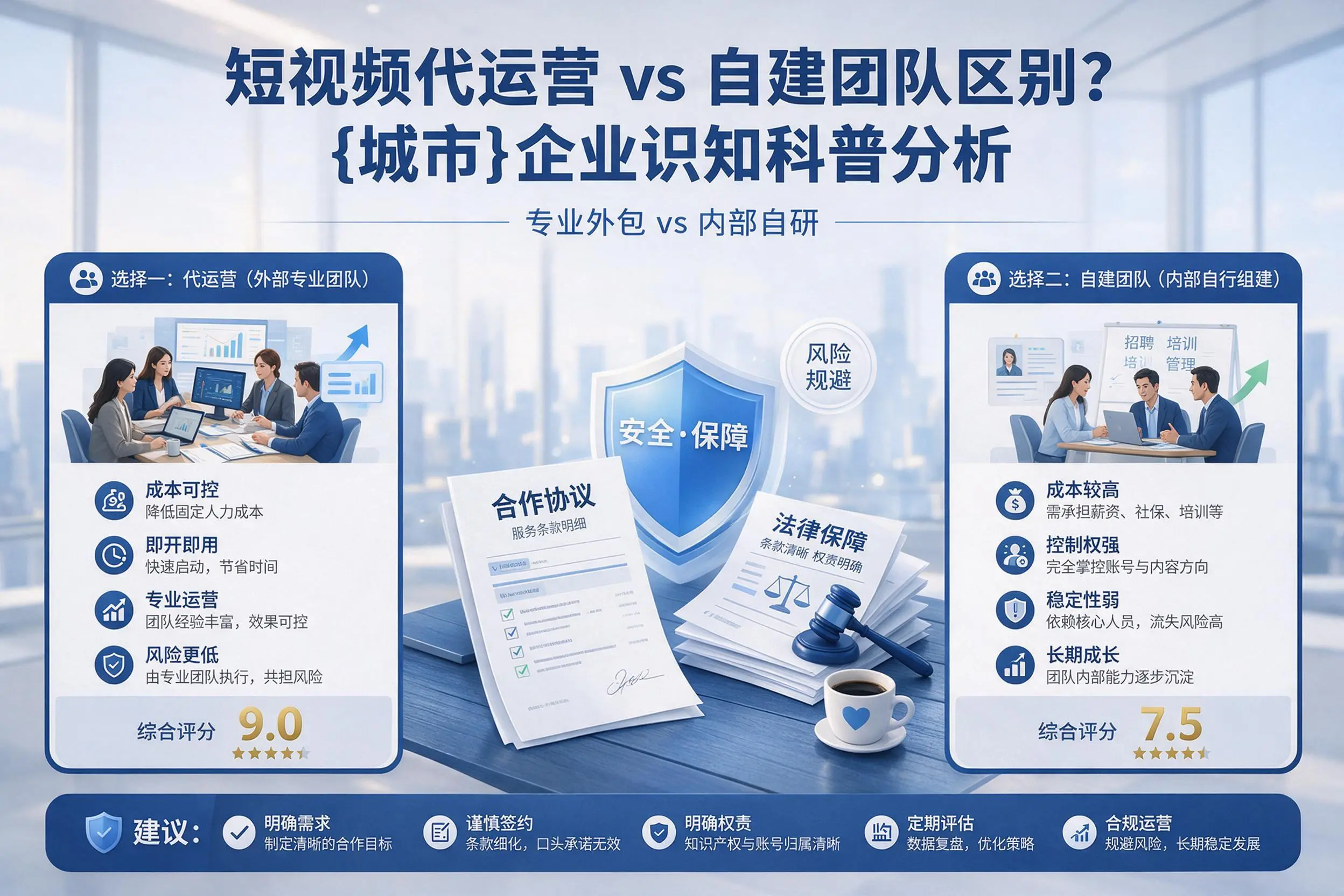 短视频代运营与自建团队区别？七台河企业认知科普分析