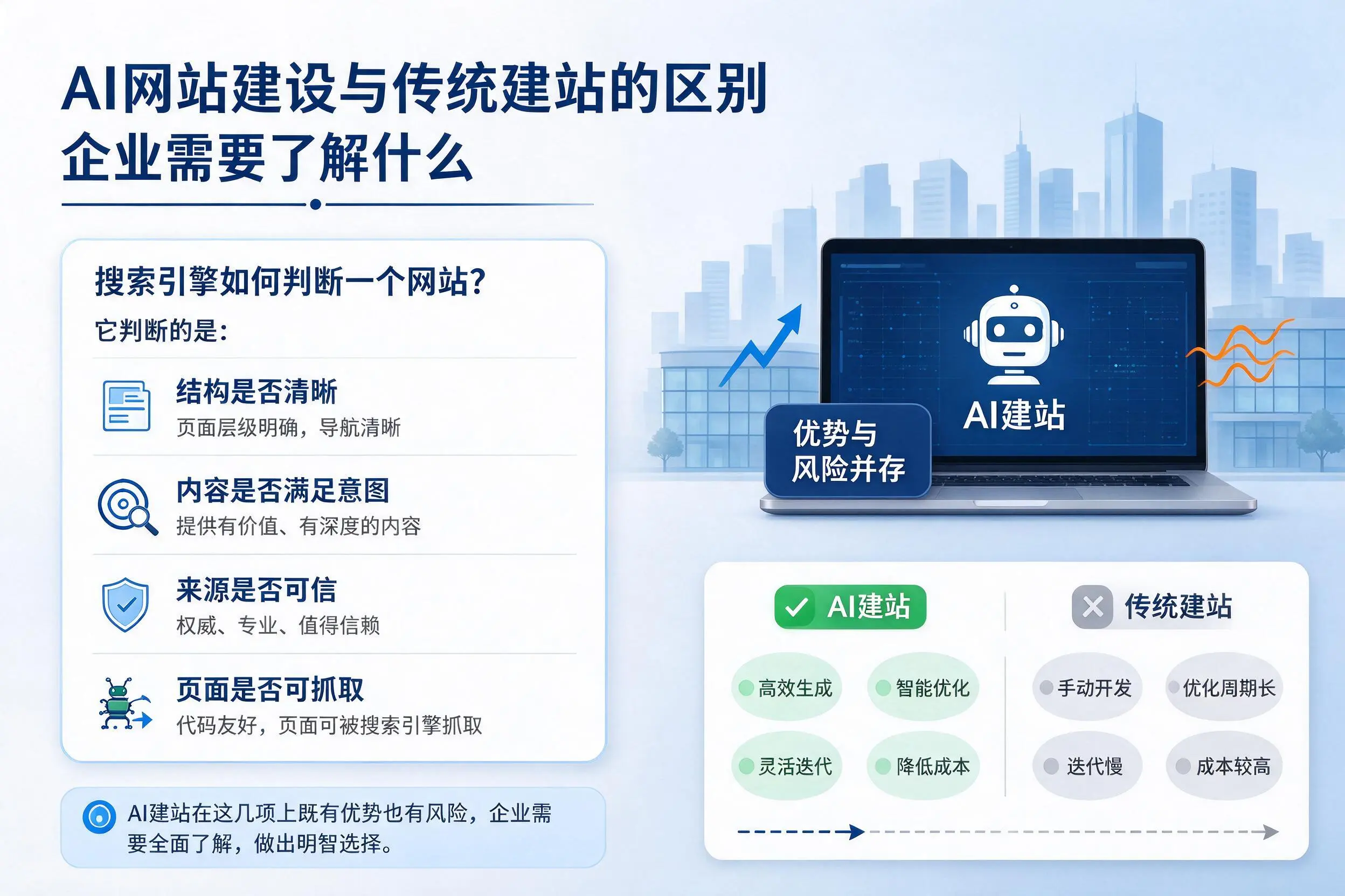 AI网站建设与传统建站的区别，七台河企业需要了解什么